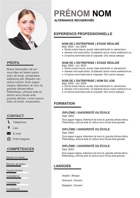 Faire un CV détudiant gratuite